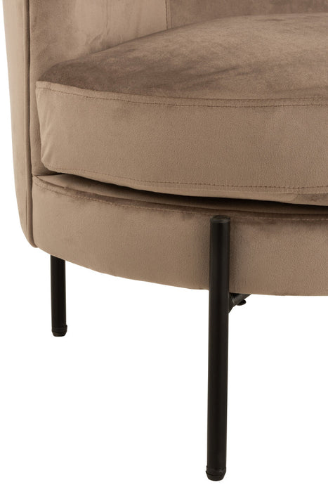 Lounge Chair Round Textile/Metal Brown-Fauteuils-J-Line