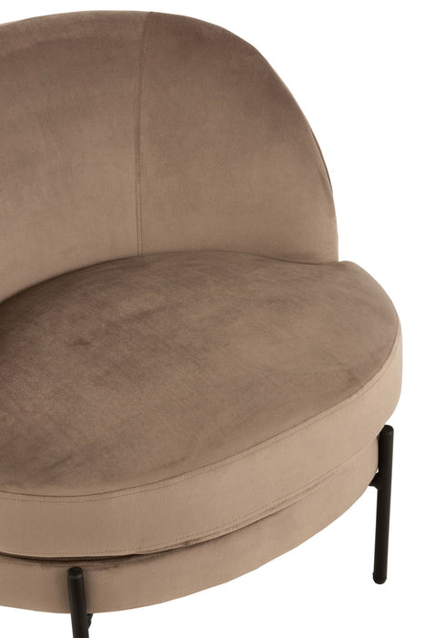 Lounge Chair Round Textile/Metal Brown-Fauteuils-J-Line