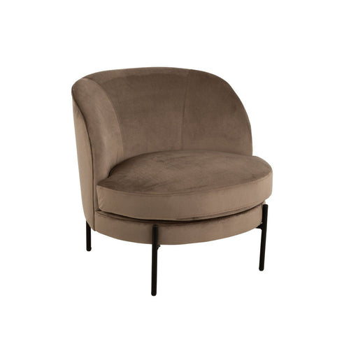 Lounge Chair Round Textile/Metal Brown-Fauteuils-J-Line