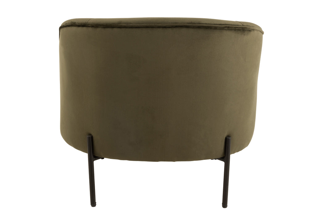 Lounge Chair Round Textile/Metal Green-Fauteuils-J-Line