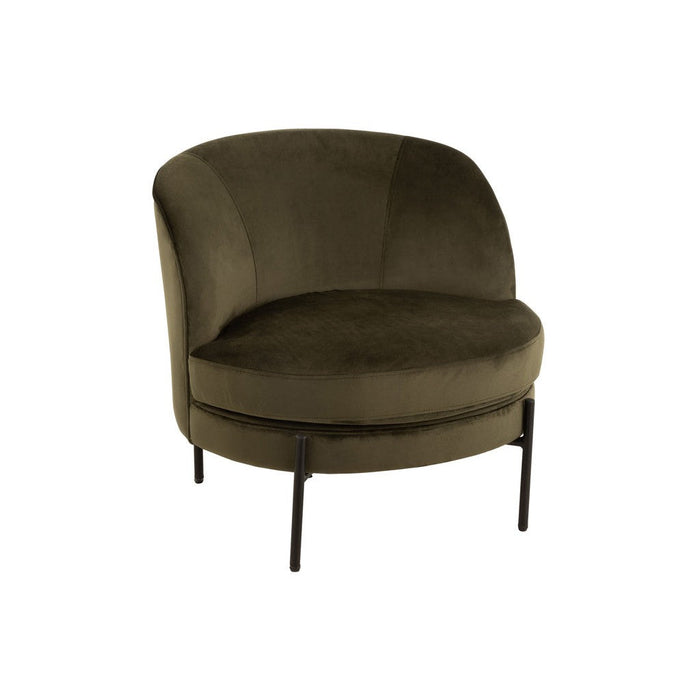 Lounge Chair Round Textile/Metal Green-Fauteuils-J-Line