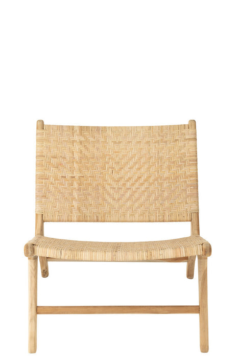 Lounge Chair Tight Weaving Rattan Natural-Fauteuils-J-Line