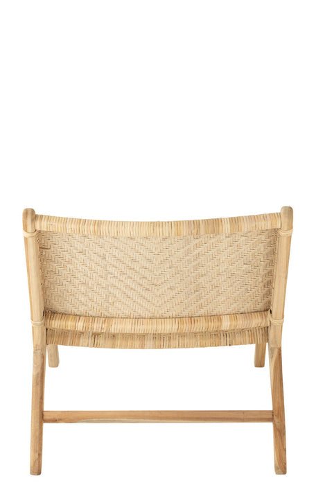 Lounge Chair Tight Weaving Rattan Natural-Fauteuils-J-Line