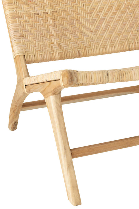 Lounge Chair Tight Weaving Rattan Natural-Fauteuils-J-Line