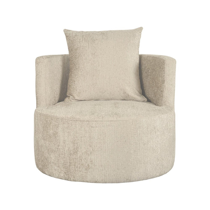 Lounge -Eetkamerstoel Evy - Beige - Velvet 90 cm-Fauteuils-LABEL51