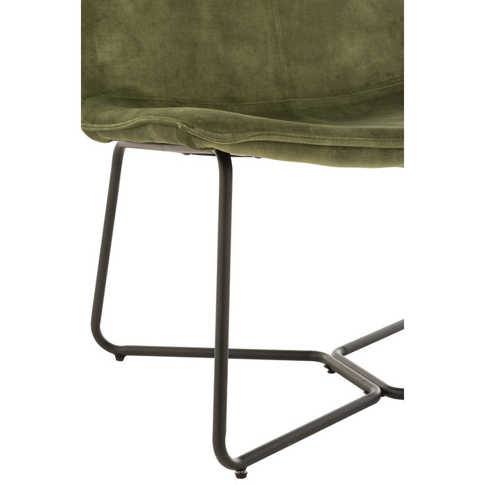 Lounge Fauteuil Isabel Metaal | Textiel Green-Fauteuils-J-Line