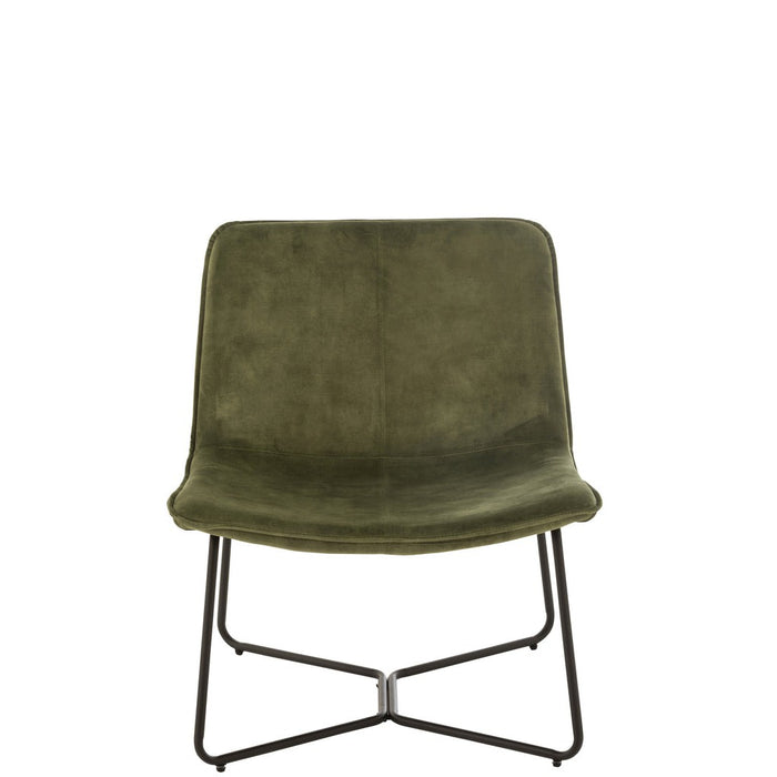 Lounge Fauteuil Isabel Metaal | Textiel Green-Fauteuils-J-Line