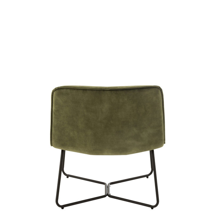 Lounge Fauteuil Isabel Metaal | Textiel Green-Fauteuils-J-Line