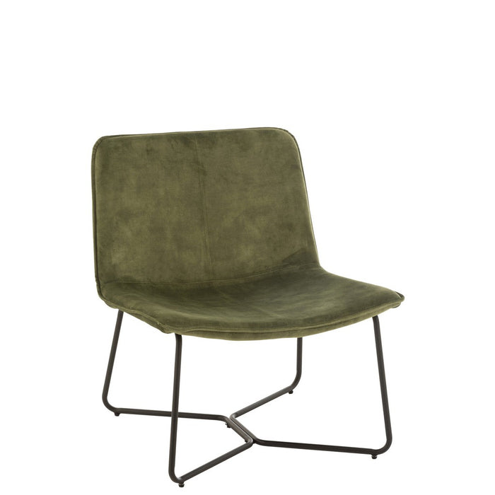 Lounge Fauteuil Isabel Metaal | Textiel Green-Fauteuils-J-Line