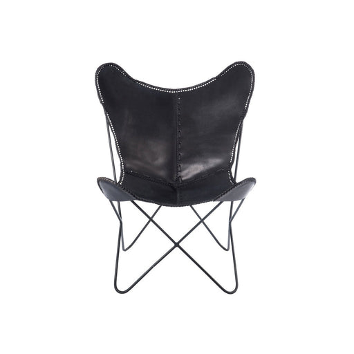 Lounge Fauteuil Leer | Metaal Zwart-Fauteuils-J-Line