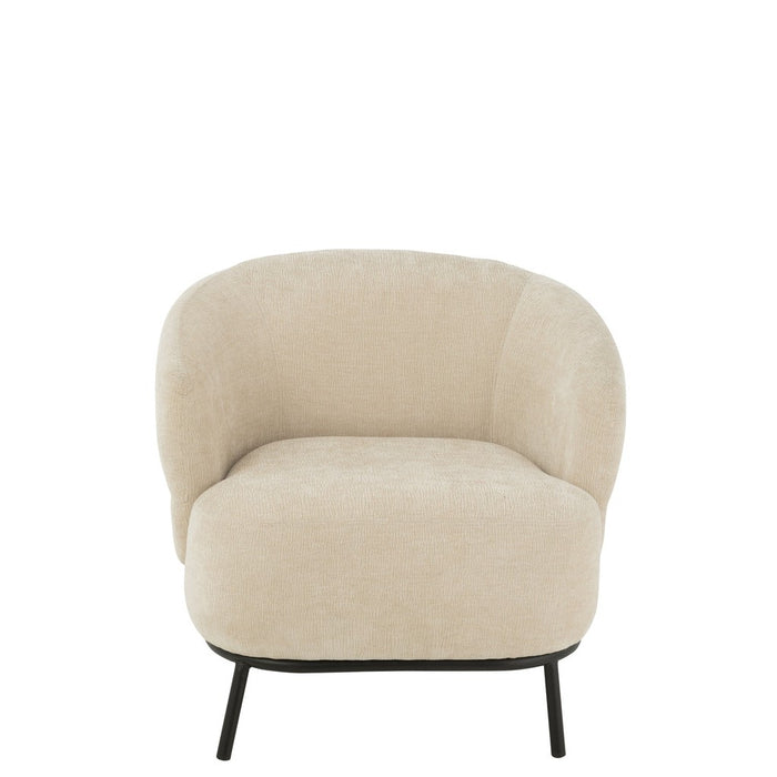 Lounge Fauteuil Mars Poplar Hout | Foam Beige-Fauteuils-J-Line