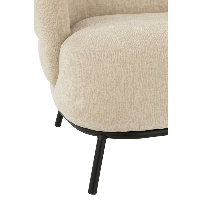 Lounge Fauteuil Mars Poplar Hout | Foam Beige-Fauteuils-J-Line