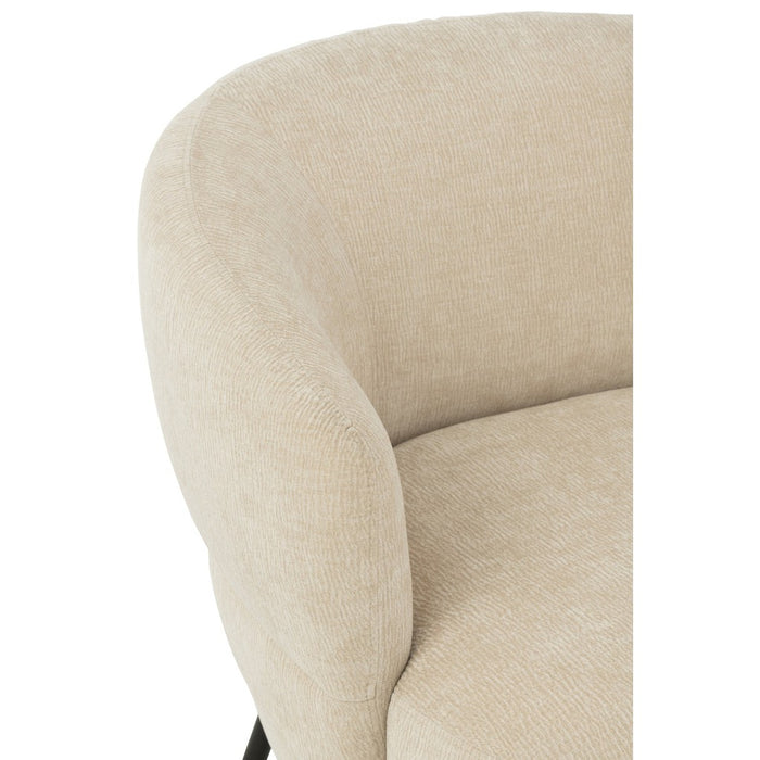 Lounge Fauteuil Mars Poplar Hout | Foam Beige-Fauteuils-J-Line