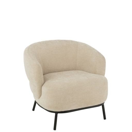 Lounge Fauteuil Mars Poplar Hout | Foam Beige-Fauteuils-J-Line