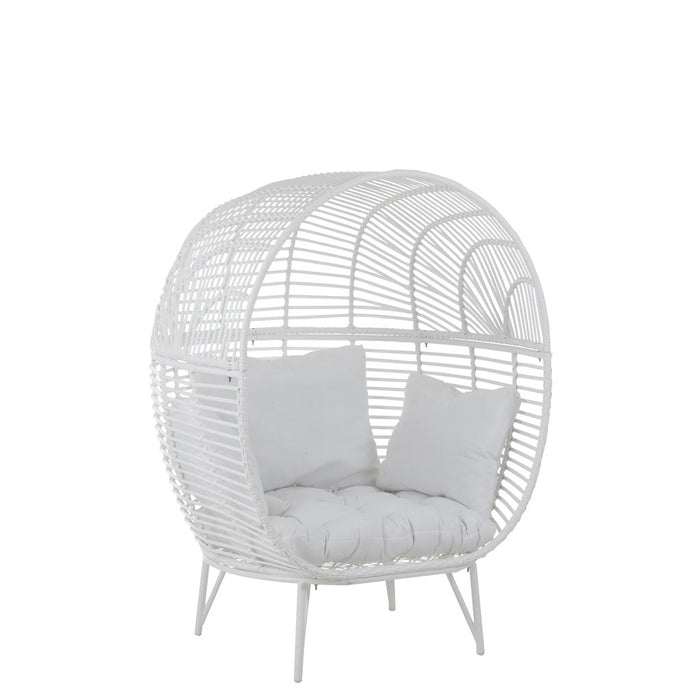 Lounge Fauteuil Oval Steel Wit-Fauteuils-J-Line