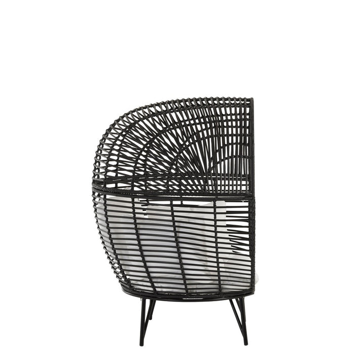 Lounge Fauteuil Oval Steel Zwart-Fauteuils-J-Line