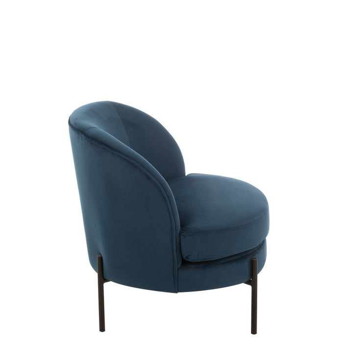 Lounge Fauteuil Rond Textiel | Metaal Blue-Fauteuils-J-Line