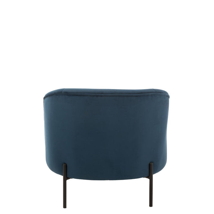 Lounge Fauteuil Rond Textiel | Metaal Blue-Fauteuils-J-Line