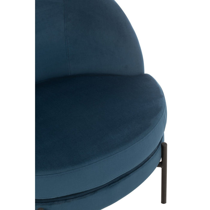 Lounge Fauteuil Rond Textiel | Metaal Blue-Fauteuils-J-Line