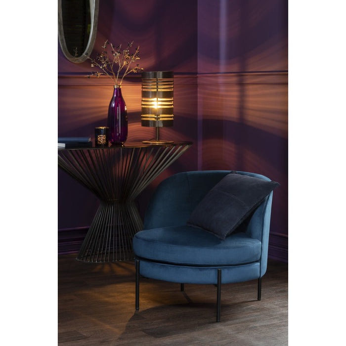 Lounge Fauteuil Rond Textiel | Metaal Blue-Fauteuils-J-Line