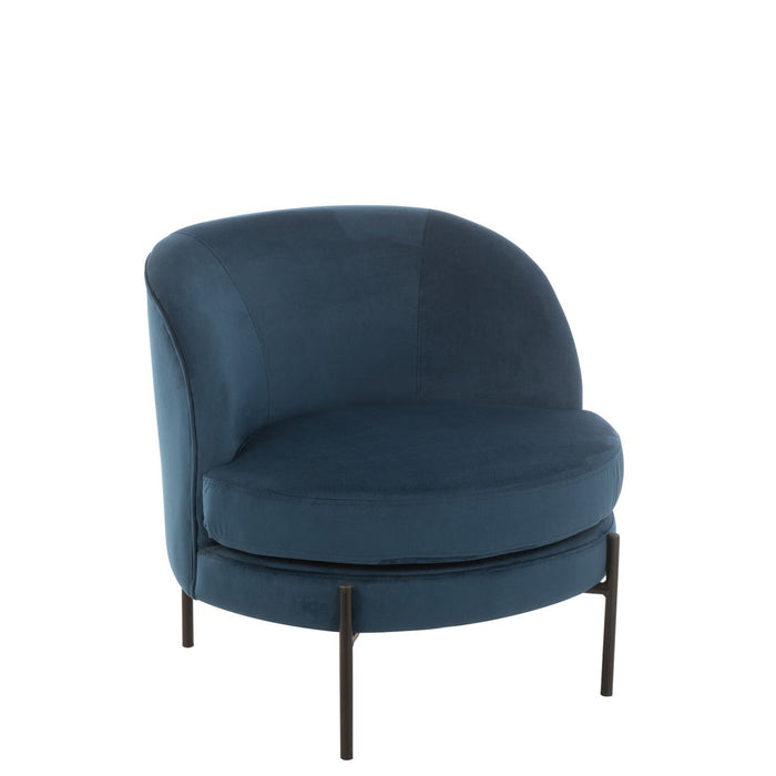 Lounge Fauteuil Rond Textiel | Metaal Blue-Fauteuils-J-Line