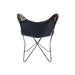 Lounge Stoel Cowhide/Metaal Wit/Zwart 65x92x90 cm-Eetkamerstoelen-J-Line