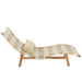 Lounger + Kussen Strepen Woven Plastic | Teak Wit | Natuurlijk-Buitenstoel-J-Line