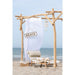 Lounger + Kussen Strepen Woven Plastic | Teak Wit | Natuurlijk-Buitenstoel-J-Line