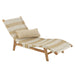 Lounger + Kussen Strepen Woven Plastic | Teak Wit | Natuurlijk-Buitenstoel-J-Line