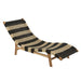 Lounger + Kussen Strepen Woven Plastic | Teak Zwart | Natuurlijk-Buitenstoel-J-Line