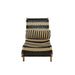 Lounger + Kussen Strepen Woven Plastic | Teak Zwart | Natuurlijk-Buitenstoel-J-Line