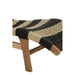 Lounger + Kussen Strepen Woven Plastic | Teak Zwart | Natuurlijk-Buitenstoel-J-Line