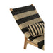 Lounger + Kussen Strepen Woven Plastic | Teak Zwart | Natuurlijk-Buitenstoel-J-Line