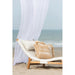 Lounger + Kussen Woven Plastic | Teak Wit-Buitenstoel-J-Line