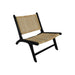 Loungestoel - 67x81x71 - Zwart/Naturel - Teak/rotan-Tuinstoelen-HSM Collection