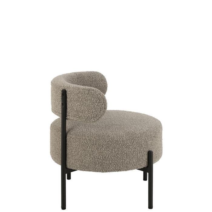 Loungestoel Boucle multiplex/polyester grijs/zwart-J-Line