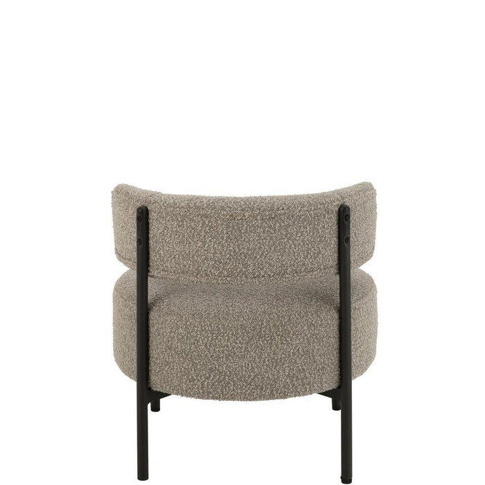 Loungestoel Boucle multiplex/polyester grijs/zwart-J-Line