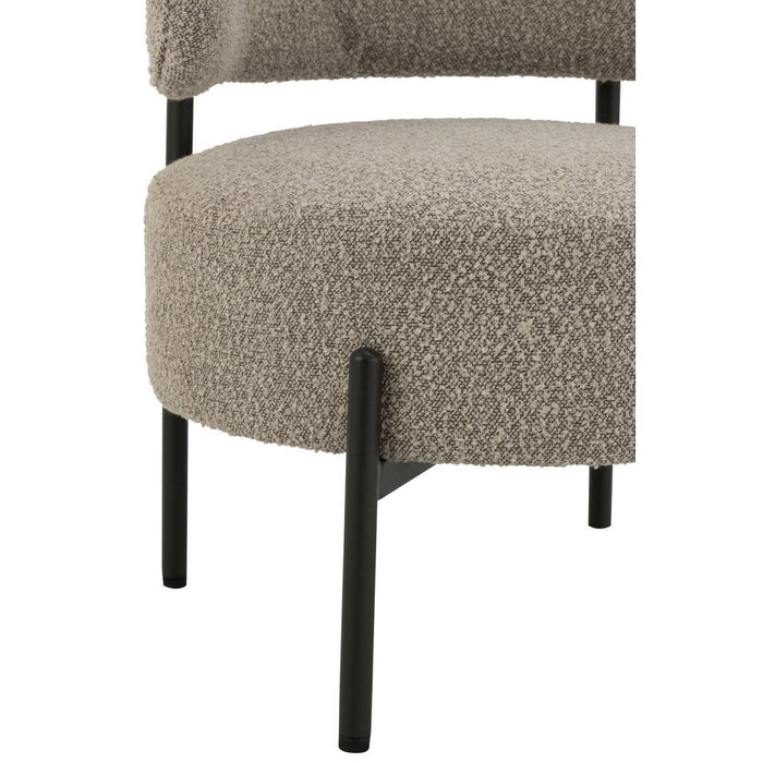 Loungestoel Boucle multiplex/polyester grijs/zwart-J-Line