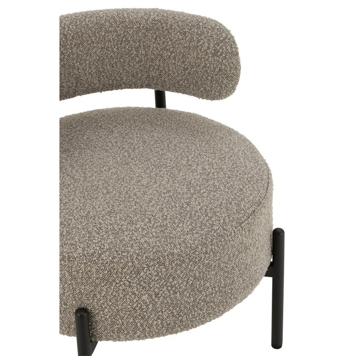 Loungestoel Boucle multiplex/polyester grijs/zwart-J-Line