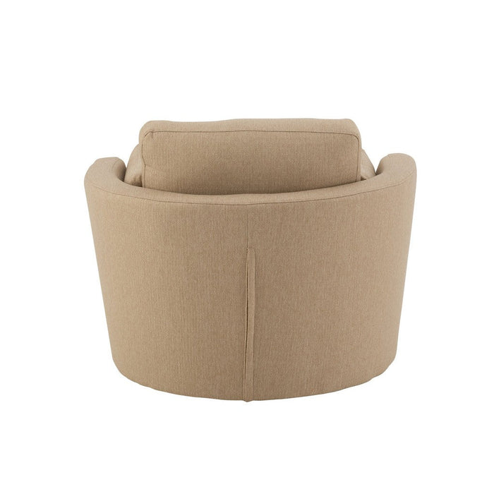 Loungestoel Swiv hout/textiel beige-Fauteuils-J-Line