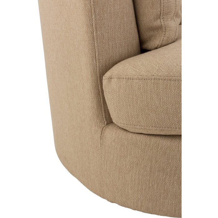 Loungestoel Swiv hout/textiel beige-Fauteuils-J-Line