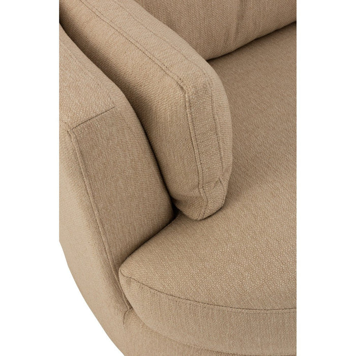 Loungestoel Swiv hout/textiel beige-Fauteuils-J-Line