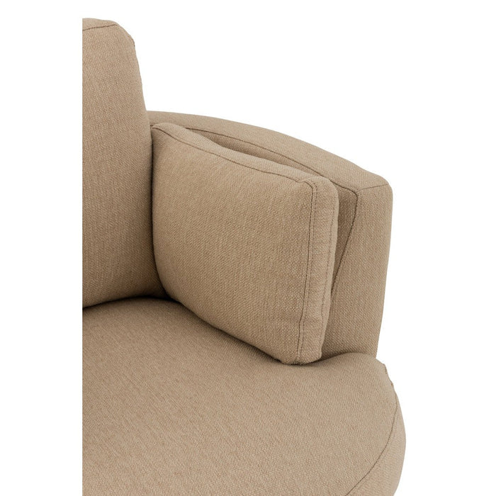 Loungestoel Swiv hout/textiel beige-Fauteuils-J-Line
