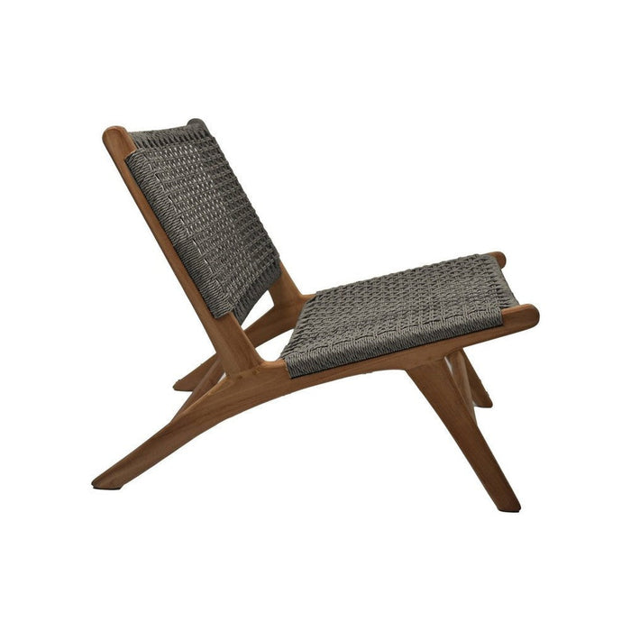 Loungestoel tuin Rio - 66x80x65 - off wit/naturel - Teak/bananenblad-Tuinstoelen-HSM Collection