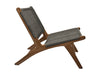 Loungestoel tuin Rio - 66x80x65 - off wit/naturel - Teak/bananenblad-Tuinstoelen-HSM Collection