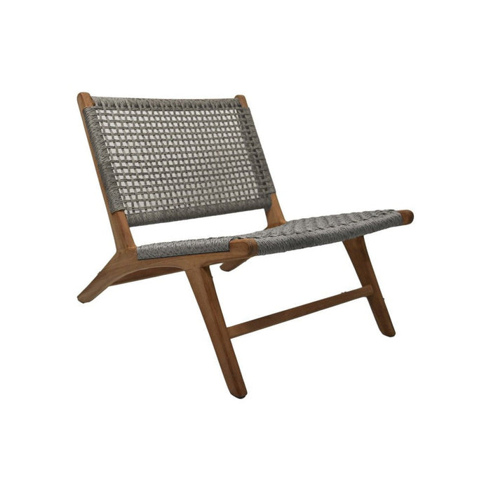 Loungestoel tuin Rio - 66x80x65 - off wit/naturel - Teak/bananenblad-Tuinstoelen-HSM Collection