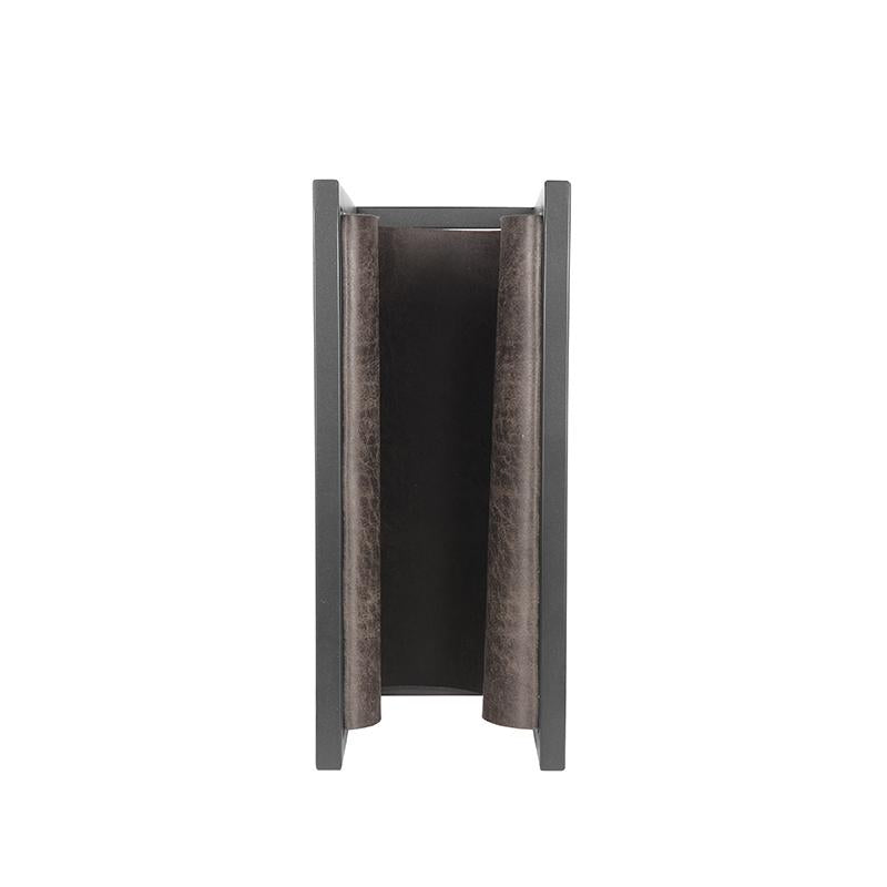 Magazinehouder Antraciet Leder - 45x20x38 cm-Lichtbronnen-LABEL51