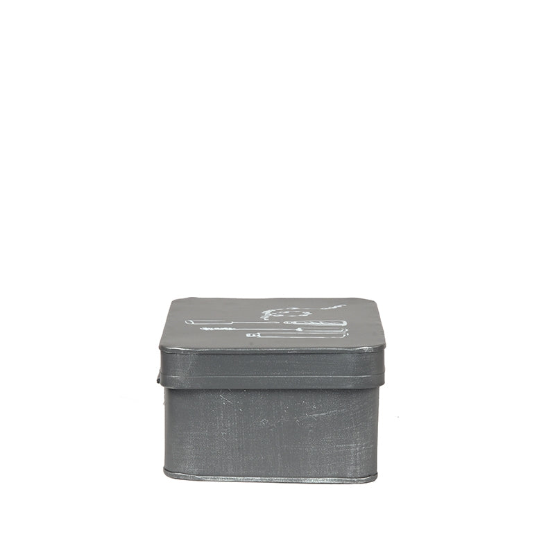 Make-Up opbergkist Antiek Grijs Metaal - 21x15x9 cm-Opbergdozen en manden-LABEL51