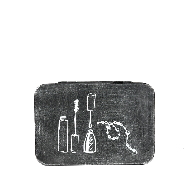 Make-Up opbergkist Antiek Zwart Metaal - 21x15x9 cm-Opbergdozen en manden-LABEL51