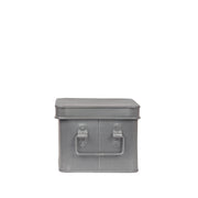 Media Opbergkist Antiek Grijs Metaal M 22x17x13 cm-Opbergdozen en manden-LABEL51